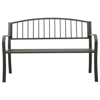 VidaXL Outdoor Patio Bench Garden Park Steel Bench For Outdoor Backyard Steel - Gray 8 VidaXL Outdoor Patio Bench Garden Park Steel Bench For Outdoor Backyard Steel - Gray - Image 6