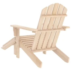 VidaXL Adirondack Chair Patio Adirondack Chair With Ottoman Solid Wood Fir - Light Wood -All Patio Furniture GUEST 01a7a07c 99bf 45ef b3c6 6e3c32fd907c