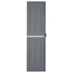 VidaXL Outdoor Cabinet Garden Storage Unit Shed With Shelves PP Wood Look - Gray 4 Shelves -All Patio Furniture GUEST 03b36304 a30a 4ede 8f45 7ad515869c49