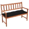VidaXL Outdoor Patio Bench Wooden Garden Bench With Cushion Solid Wood Acacia - Black 47.2" X 19.7" X 2.8" -All Patio Furniture GUEST 044ee436 2090 4e98 b92c 2f87751d6a04
