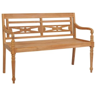 VidaXL Batavia Bench With Red Cushion 47.2" Solid Teak Wood - Red 47.2" 12 VidaXL Batavia Bench With Red Cushion 47.2" Solid Teak Wood - Red 47.2" - Image 10