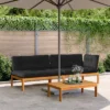 VidaXL Pallet Sofa Set Acacia Wood Color With Black Cushions -All Patio Furniture GUEST 049280f1 4939 4891 8658 6c3247adb2ac