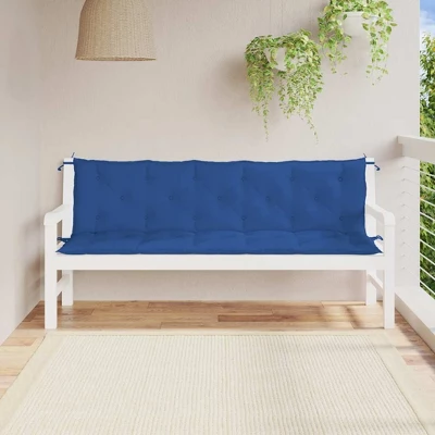 VidaXL Bench Cushion Water Repellent Outdoor Seat Cushion Pad Oxford Fabric - Blue 70.9" 4 VidaXL Bench Cushion Water Repellent Outdoor Seat Cushion Pad Oxford Fabric - Blue 70.9" - Image 2