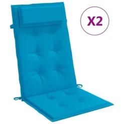 VidaXL Chair Cushion Outdoor High Back Chair Cushion Seat Pad Oxford Fabric - Light Blue 2-Pack -All Patio Furniture GUEST 0574df29 2a61 44e0 b28d 4c0cd35df07e