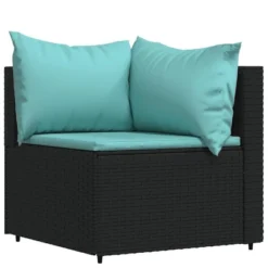 VidaXL Patio Lounge Set Black With Water Blue Cushions -All Patio Furniture GUEST 05a7808d cd7f 4c85 8f23 5ff1e084274b 1