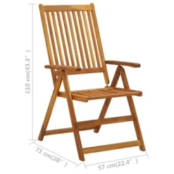 VidaXL Outdoor Recliner Chairs Patio Reclining Lounge Chair Solid Wood Acacia - 2 -All Patio Furniture GUEST 05f4662e f85f 428f 89ab 43c9a01ec825