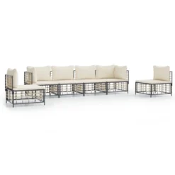 VidaXL Garden Lounge Set Anthracite Poly Rattan Modular -All Patio Furniture GUEST 06f4d02b 692d 41af 9782 db8b72797ebe