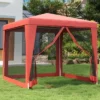 VidaXL Durable Party Tent With UV-Resistant Roof And 4 Mesh Sidewalls, Heavy-Duty Iron Frame - Red - High-Density Polyethylene (HDPE) Material 2 VidaXL Durable Party Tent With UV-Resistant Roof And 4 Mesh Sidewalls, Heavy-Duty Iron Frame - Red - High-Density Polyethylene (HDPE) Material -All Patio Furniture GUEST 08d1e469 1d1a 4f1a b7b4 2d6b81fab088