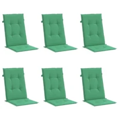 VidaXL Chair Cushion 6 Pcs Outdoor Garden High-Back Chair Cushion Green Fabric - Comfortable Foam Fiber Filling - Non-Slip Design -All Patio Furniture GUEST 0913601d a25b 4acb 95d8 e4170137bb73
