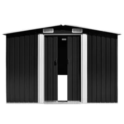 VidaXL Garden Shed Storage House For Tools Backyard Garage Patio Furniture Metal - Anthracite 101.2" X 192.5" X 71.3" -All Patio Furniture GUEST 09270fb6 70e6 4f9f ac87 07db59a9328a