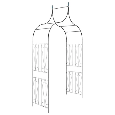 VidaXL Garden Arch, Arch Trellis, Metal Arch, Weather-Resistant, Dark 111.4"H X 50.8"W Green 10 VidaXL Garden Arch, Arch Trellis, Metal Arch, Weather-Resistant, Dark 111.4"H X 50.8"W Green - Image 8