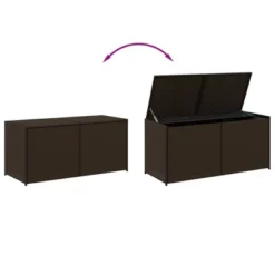 VidaXL Garden Storage Box Brown 74.8 Gallon Poly Rattan -All Patio Furniture GUEST 0a761f95 f1e8 4da0 a13a 3a81913f169f