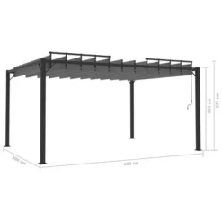 VidaXL Gazebo With Louvered Roof 9.8'x13.1' Anthracite Fabric And Aluminum 16 VidaXL Gazebo With Louvered Roof 9.8'x13.1' Anthracite Fabric And Aluminum -All Patio Furniture GUEST 0ab7ef30 3f92 4af1 85f0 f63486f69aea