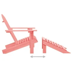 VidaXL Adirondack Chair Patio Adirondack Chair With Ottoman Solid Wood Fir - Pink -All Patio Furniture GUEST 0bde318b 81f3 416b adcc 09bcf6543b60