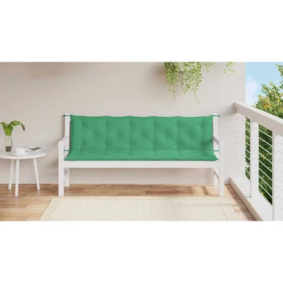 VidaXL Bench Cushion Water Repellent Outdoor Seat Cushion Pad Oxford Fabric - Green 70.9" 4 VidaXL Bench Cushion Water Repellent Outdoor Seat Cushion Pad Oxford Fabric - Green 70.9" - Image 2