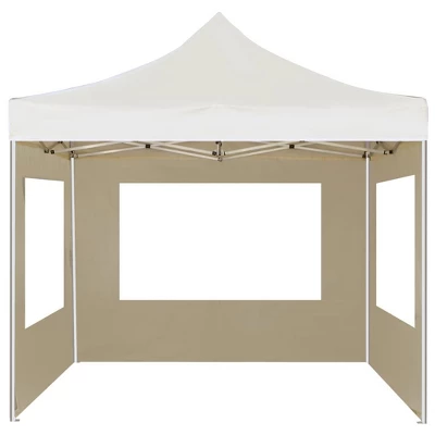 VidaXL Folding Party Tent - Professional Outdoor Shelter With Aluminum Frame, Waterproof Oxford Fabric Roof & Walls, PVC Windows - Cream 9.8'x9.8 5 VidaXL Folding Party Tent - Professional Outdoor Shelter With Aluminum Frame, Waterproof Oxford Fabric Roof & Walls, PVC Windows - Cream 9.8'x9.8 - Image 3