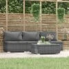 VidaXL 4-Piece Patio Furniture Set With Cushions; Gray Poly Rattan Material, Ideal For Outdoor Or Indoor Use, Weatherproof And Easy To Move -All Patio Furniture GUEST 0dda50ce 3ece 4171 9542 a7af2408e93d