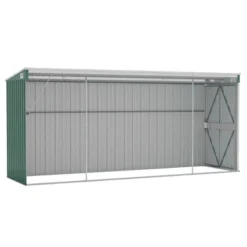 VidaXL Storage Shed Wall-mounted Garden Shed For Backyard Galvanized Steel - Green 46.5" X 150.4" X 70.1" -All Patio Furniture GUEST 0f2c0de4 0cb7 4acc 8c88 061877945e2f
