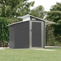 VidaXL Storage Shed Outdoor Garden Shed For Furniture Storage Galvanized Steel - Anthracite