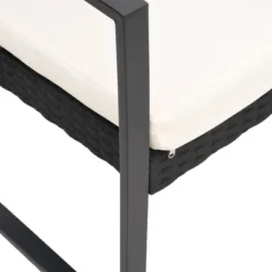VidaXL Outdoor Bench 3-Seater Bench With Cushions For Porch Deck PP Rattan - Black -All Patio Furniture GUEST 10b8856e 02a3 497a a828 2ec6490caa55