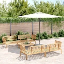VidaXL 5 Piece Patio Pallet Sofa Set - Solid Acacia Wood – Outdoor Garden Lounge Modular Furniture With Table & 4 Sofas