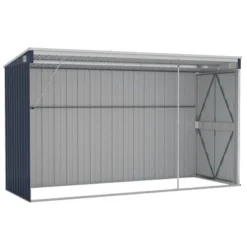 VidaXL Storage Shed Wall-mounted Garden Shed For Backyard Galvanized Steel - Anthracite 46.5" X 113.4" X 70.1" 16 VidaXL Storage Shed Wall-mounted Garden Shed For Backyard Galvanized Steel - Anthracite 46.5" X 113.4" X 70.1" -All Patio Furniture GUEST 1203c53c ceec 40f8 bb90 5d3891e93959