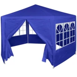 VidaXL Gazebo Blue 100% PE Fabric 6.6x6.6 Ft Foldable Gazebo