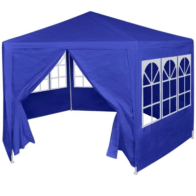 VidaXL Gazebo Blue 100% PE Fabric 6.6x6.6 Ft Foldable Gazebo 3 VidaXL Gazebo Blue 100% PE Fabric 6.6x6.6 Ft Foldable Gazebo
