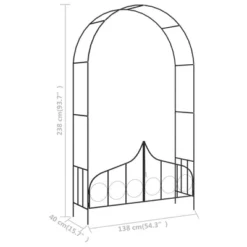 VidaXL Garden Arch With Gate Black 54.3"x15.7"x93.7" Iron -All Patio Furniture GUEST 13bf8cb0 3780 4e21 be21 54165c0e8a03