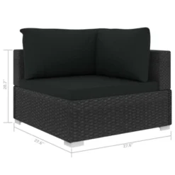VidaXL Patio Lounge Set Set Of 5 Black PE Rattan Modular -All Patio Furniture GUEST 152be0ee 6bda 4090 a3cd 8ae43719ba0a