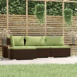 VidaXL Garden Lounge Set Brown, Green
