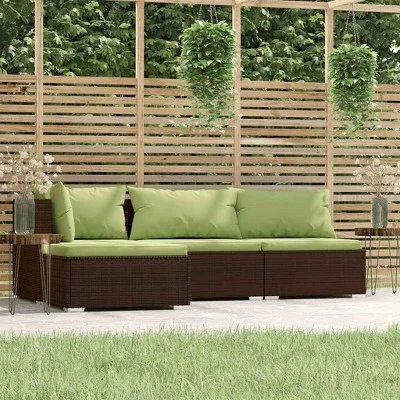 VidaXL Garden Lounge Set Brown, Green 3 VidaXL Garden Lounge Set Brown, Green