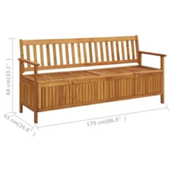 VidaXL Patio Storage Bench 66.9" Solid Acacia Wood -All Patio Furniture GUEST 15778937 66f5 448b b40f 87dc234231a9