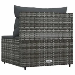 VidaXL Patio Middle Sofa Grey PE Rattan, Powder-coated Steel, Fabric -All Patio Furniture GUEST 16243708 012f 4d4c 93ef 97b97a06d4a3