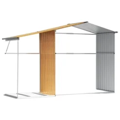 VidaXL Garden Shed Metal Storage/Galvanized Steel Light Brown Outdoor Shed -All Patio Furniture GUEST 17119ab9 3ad6 41de a475 3ebc5c88f7ce