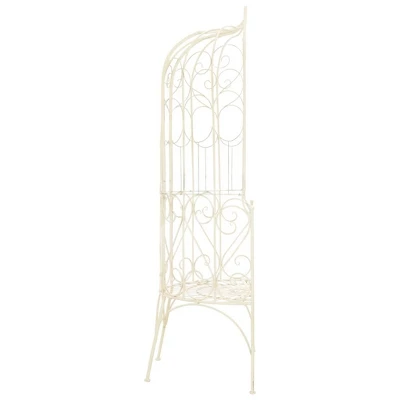 VidaXL Wrought Iron Outdoor Patio Bench, 37.4" In Antique White | Aesthetic Design | Comfortable Wide Seat | Durable Material | Easy Assembly 4 VidaXL Wrought Iron Outdoor Patio Bench, 37.4" In Antique White | Aesthetic Design | Comfortable Wide Seat | Durable Material | Easy Assembly - Image 2