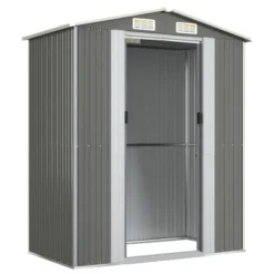VidaXL Light Gray Garden Shed - Large Outdoor Storage, Galvanized Steel Construction With Gate Access, Ideal For Tools, Pool And Garden Supplies -All Patio Furniture GUEST 17d83079 aa26 4e69 a483 cc95af8387e6