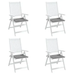 VidaXL Garden Chair Cushions Set, Outdoor Seat Pads, Gray, 19.7"x19.7"x1.2", Oxford Fabric, Foam Fiber Filled, California Proposition 65 Warning -All Patio Furniture GUEST 18054083 e950 4f0c 9006 a6fc51e4de5e