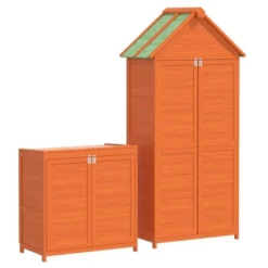 VidaXL Garden Tool Shed Set Brown Solid Pine Wood, Plywood - Brown -All Patio Furniture GUEST 183b4301 fd74 4723 98dc aea2bc1002cd