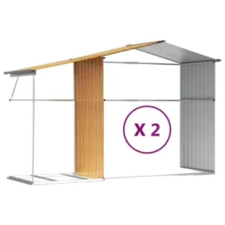 VidaXL Garden Shed Galvanized Steel Outdoor Storage - Sloping Roof, Firewood Stand, Light Brown 21 VidaXL Garden Shed Galvanized Steel Outdoor Storage - Sloping Roof, Firewood Stand, Light Brown -All Patio Furniture GUEST 1896aba7 2a27 4f87 81f8 cb086d399884