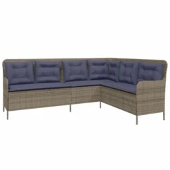 VidaXL Patio Sofa Gray Poly Rattan, Powder-Coated Steel L-Shaped, 5-seater -All Patio Furniture GUEST 190b32a6 1f01 4f91 9171 7c4e6c118dd9