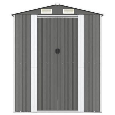 VidaXL Garden Shed Light Gray Galvanized Steel Large Garden Shed - 75.6" X 107.9" X 87.8" 4 VidaXL Garden Shed Light Gray Galvanized Steel Large Garden Shed - 75.6" X 107.9" X 87.8" - Image 2