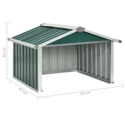 VidaXL Garden Shed Green Galvanized Steel Durable Garden Shed -All Patio Furniture GUEST 1a3aecce 22ff 494b ab39 5491f5841010