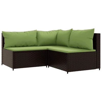 VidaXL 3-Piece Patio Lounge Set In Brown Poly Rattan - Weather-Resistant, Modurar Design With Comfy Cushions - Ideal For Garden, Outdoor And Patio 12 VidaXL 3-Piece Patio Lounge Set In Brown Poly Rattan - Weather-Resistant, Modurar Design With Comfy Cushions - Ideal For Garden, Outdoor And Patio - Image 10