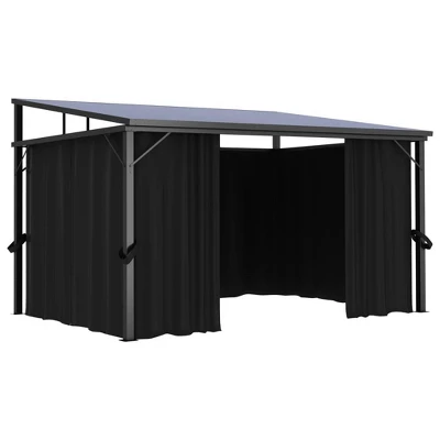 VidaXL Gazebo With Curtains - UV-Resistant PVC Roof - Aluminum And Steel Construction - Anthracite - 13.3'x9.6'x8' - Outdoor Event Shelter 6 VidaXL Gazebo With Curtains - UV-Resistant PVC Roof - Aluminum And Steel Construction - Anthracite - 13.3'x9.6'x8' - Outdoor Event Shelter - Image 4