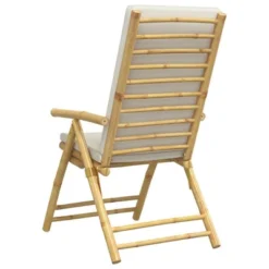 VidaXL Folding Patio Reclining Chairs With Cushions Armchair Outdoor Bamboo - White 4 -All Patio Furniture GUEST 1ae04a3b 3947 4de8 b506 f6bb34974b19