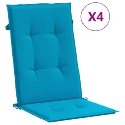 VidaXL Highback Chair Cushion Set Of 4 Blue 100% Polyester -All Patio Furniture GUEST 1b41fdea a97d 4d21 a45f 90967b93b1cb