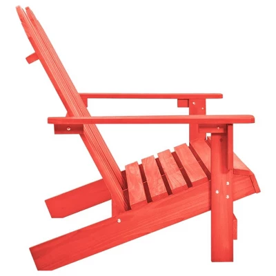 VidaXL 2-Seater Patio Adirondack Chair Outdoor Furniture Seat Solid Wood Fir - Red 4 VidaXL 2-Seater Patio Adirondack Chair Outdoor Furniture Seat Solid Wood Fir - Red - Image 2