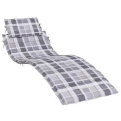 VidaXL Sun Lounger Cushion Grey Check Pattern Oxford Fabric (100% Polyester) -All Patio Furniture GUEST 1de9917b 67a9 4652 8abc fa727aed1844