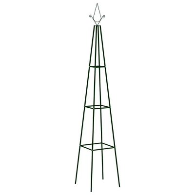 VidaXL Climbing Plant Rack Set Of 2 Dark Green Powder-coated Iron 3 VidaXL Climbing Plant Rack Set Of 2 Dark Green Powder-coated Iron